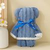 Toalha de Veludo Coral Listrada Doce Toalha Urso Lembrancinha de Casamento Toalha Absorvente Toalha de Limpeza Caixa de Presente Toalha de Presente