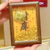 Adorno de Marco de Fotos de Tesoro de la Fortuna de Oro Puro 999, Acumulación de Riqueza Dorada, Exhibición de Posición Atractora de Fortuna y Riqueza en la Sala de Estar, Regalo de Año Nuevo