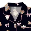 Pijama de cárdigan de seda de leche transfronterizo europeo y americano para mujer, shorts de manga corta, conjunto casual transpirable para el hogar, venta al por mayor del fabricante