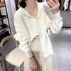 Cárdigan de Punto con Capucha 2026 para Mujer, Estilo Coreano Otoño e Invierno, Holgado, Color Sólido, Estilo Perezoso, Ropa Exterior, Sudadera de Punto Cardigan, Atuendo de Otoño