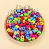 Cuentas de Barril de Acrílico de Agujero Grande de 6*9mm Color Sólido Cuentas de Ábaco Cuentas Sueltas Accesorios para Joyería DIY Materiales Espaciadores para Enhebrar
