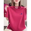 Comercio Exterior Transfronterizo~Camiseta Casual de Manga Corta Estampada de Moda de Gama Alta para Mujer, Corte Holgado, Adelgazante, Oculta el Vientre, Top Elegante de Tallas Grandes