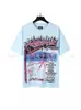 Rua Principal Hip Hop Grafite Rua Transfronteiriça Comércio Exterior Casual Americano Desenho Animado Estampa de Letras Camiseta de Manga Curta Moda Masculina e Feminina
