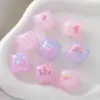 Llavero de Abalorios para Cojín con Relieve de Color Gelatina Accesorios Borde Estampado Abalorios para Cojín Cadena para Teléfono DIY Colgante Bolsa Abalorios Sueltos