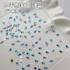 Rhinestones para decoración de uñas 5A azul claro de fondo plano con circonita, mini, formas mixtas, marquesa, gota, barra larga, borde biselado
