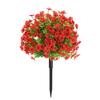 Punto Violeta Eucalipto Árbol Simulado Inserto Primavera y Verano Decoración de Patio Exterior Hogar Planta Verde Bolas de Flores Falsas