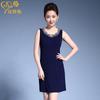 Chen Miaoyan, nuevo vestido de verano a la moda sin mangas, cuello redondo, bordado, talla grande, sin mangas, chaleco, falda, mujer, venta al por mayor