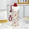 Taza de Plástico de Nuevo Estilo de Verano, Aspecto de Alta Calidad, Taza con Popote de Gran Capacidad, Vaso de Agua con Correa, Taza para Exteriores para Niñas
