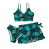 2025 Nuevo Traje de Baño Infantil Transfronterizo Europeo y Americano Set de Tres Piezas Estampado para Niñas Mayores Bikini para Aguas Termales Traje de Baño de Comercio Exterior
