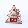 Adorno Decorativo de Madera Creativo Corte Láser Estrella Casa en el Árbol Ciervo Calendario de Adviento Cuenta Regresiva