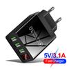 Cargador de Teléfono Móvil con Pantalla Digital 3USB con Cabezal de Carga con Pantalla Inteligente Europeo, Americano y Británico Cabezal de Carga para Teléfono Móvil Venta al por Mayor Transfronteriza