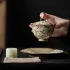 Mi Yan Cubierta para Tazón de Leña Artificial Hogareño Tazón de Té Pintado a Mano Taza de Té Taza de Té Antiescolding Fabricante de Té Tazón de Cubierta Gruesa Vintage Hecho a Mano