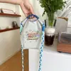 45242 Mini Bolsa Pequeña de Tela Bordada Bolso de Tela Oxford para Estudiante Cruzada Portátil Bolsa de Almacenamiento para Labial Teléfono Móvil