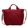 Bolsa de mano grande para ir al trabajo en otoño e invierno, bolsa de hombro para estudiantes, bolsa de mensajero de algodón estilo coreano, bolsa de tela suave y pegajosa portátil