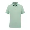 Camisa Polo de Algodón de Color Puro de Manga Corta con Cuello Solapa Verano Logo Personalizado Publicidad de Oficina Corporativa Camisa Cultural Impresión y Bordado