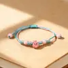 Jingdezhen Bolsa Tejida Pequeña Fresca de Fresa y Manzana Llavero Colgante Lindo Artesanía Cultural y Creativa de Cerámica Puesto de Mercado Nocturno Amuletos