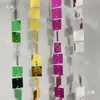 Adereços de Decoração de Casamento Prata Dourado Vermelho Azul 3cm Pequeno Quadrado Cortina de Fio de Lantejoulas