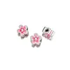 Plata Pura 999 Resina Flor de Durazno Flor de Cinco Pétalos Separadores 10mm Pulsera Cuentas Sueltas DIY Materiales para Ensartar Hechos a Mano Accesorios Q0530