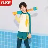 Traje de Baño Infantil para Niños de Dos Piezas Manga Larga Pantalón Largo Estilo Nuevo de Verano para Niños Mayores Conjunto de Baño Protector Solar