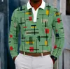 Camisa masculina de manga comprida com estampa xadrez Amazon, gola virada transfronteiriça, casual digital, estilo business casual