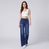 Jeans acampanados elásticos en cuatro direcciones transfronterizos, pantalones vaqueros de pierna ancha fluidos y modernos, pantalones de mujer versátiles y que estilizan, de estilo europeo y americano