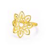 Corona de loto de seda estilo europeo y americano para mujer, anillo estético bohemio de acero de titanio, acero inoxidable, regalos de boda al por mayor