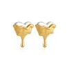 Pendientes de corazón cruzado Europa y Estados Unidos combinación de colores oro y plata joyería para orejas de estilo mecánico de lujo ligero de alta gama con forma de corazón de amor
