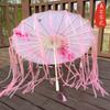 Novo Estilo Chinês Guarda-chuva de Seda Antigo Borla Fita Dinastia Han Sessão de Fotos Acessórios de Guarda-chuva de Papel de Óleo Feminino Clássico Qipao Guarda-chuva para Fotografia