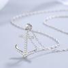 Colgante de ancla de plata esterlina s925 del mundo clásico con incrustaciones de circonio, versión coreana de joyería de plata de moda creativa simple, nuevos fabricantes al por mayor