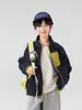 Valle del Viento 2026 Otoño Nueva Chaqueta de Forro Polar con Cuello Alto Estilo Coreano de Moda para Niños con Forro Interior Cálido