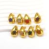 Brincos Femininos de Aço Titânio Banhados a Ouro, Estilo Francês, Estilo Ins, Elegantes, Cravejados com Diamantes, Formato de Gota, Nicho, High-end, All-match, Brincos em Arco