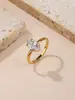 Anillo de diamante marquise elegante y único estilo ins europeo y americano, anillo de acero de titanio moderno y de lujo ligero para mujer, no se decolora, venta al por mayor, versátil