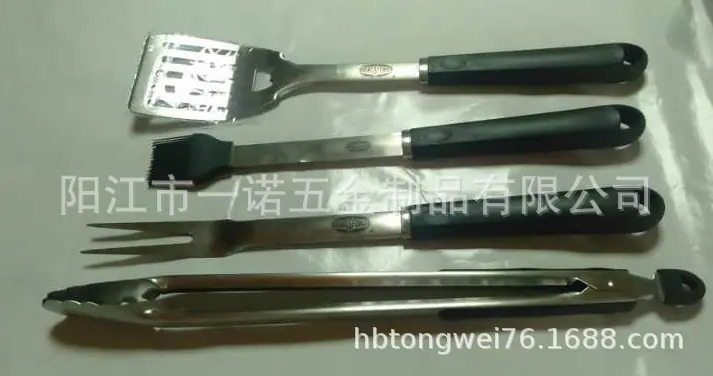 烧烤铲叉夹刷我这套黑色柄23.5元散装,430材料,厚度1.