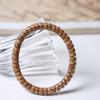 Pulseira de corda de sândalo australiano vintage com pastilhas de corte reto de círculo único sem fases, contas de Buda, madeira, material antigo, pulseira de brincar para homens e mulheres