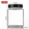 En stock Botella Cuadrada de Miel Tapa Alta Frascos de Vidrio Transparente para Pepinillos y Mermelada Frasco Sellado de Vidrio para Tofu