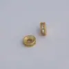 Cuentas Separadoras al por Mayor Color Dorado de 18K que Conserva el Color Microincrustaciones de Circonita Forma de Rueda DIY Pulsera Collar Cuentas Sueltas Accesorios de Joyería