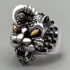 Anillo Pixiu de Plata Tailandesa Niu Zhenqian para Hombres y Mujeres, Atrae Buena Suerte y Riqueza, Anillo Audaz para Dedo Índice y Dedo Medio, Estilo Moderno
