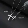 Colar Cruz Completo em Diamante Estilo Ins Exquisito e Simples Design de Nicho Prata S925 Nalan Y02441