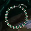 Conjunto de Joias Femininas Estilo Europeu e Americano com Pedras Completas, Brincos e Colar, Acessórios Românticos, Conjunto da Moda de Luxo Leve de Alta Qualidade