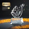 Trofeo de Cristal Feiyi Personalizado Empleado Destacado Regalo de Premiación para Reunión Anual Souvenir de Negocio con Logo Grabado