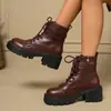 Nueva colección otoño/invierno 2026: Botas Martin para mujer, estilo europeo y americano, con suela gruesa, tacón grueso, con hebillas de cinturón y remaches, caña corta, adecuadas para usar en motocicleta
