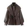 Roupas Europeias e Americanas Transfronteiriças Aliexpress Popular Moda Retro Desgastada Lavada Estilo Desgastado Couro Sintético Jaqueta Falsa de Duas Peças