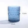 Portavelas de Vidrio de Color Vintage con Puntos Grandes en Relieve, Adorno de Portavelas con Fragancia para Ambiente del Hogar, Frasco Vacío