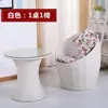 Mesa Pequena e Cadeira de Rattan para Varanda Minimalista Moderna Conjunto de Três Peças Mesa de Café de Lazer para Pátio Externo Combinação Tendência Terraço Externo