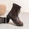 Botas Martin para Mujer con Forro de Lana, Nuevo Modelo 2026, Botas Delgadas para Primavera y Otoño, Estilo Británico, Suela Gruesa, Botines Elásticos de Cuero Suave de Invierno para Mujer