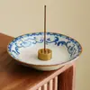 Suporte de Incenso Azul e Branco Feito na Fábrica da Fornalha Ru Yuhuang, Bandeja de Incenso para Uso Doméstico, Queimador de Incenso para Cerimônia do Chá, Suporte de Incenso de Nove Furos, Bandeja de Incenso, Suporte de Incenso