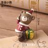 Mini Adornos Navideños de Familia de Animales Pequeños de Resina Dibujados a Mano Creativos para Decoración Navideña del Hogar Regalos Edición Limitada