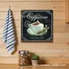 Letrero de hojalata vintage personalizable para café, forma cuadrada, 20x30cm, letrero de metal para decoración de pared de cafetería o bar