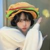 Chapéu de Hambúrguer Popular na Internet do TikTok Menina Fofa Foto Engraçada Adereço de Cabeça de Hambúrguer Beret Criativo de Comida ins
