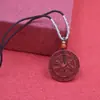 Dinero Espiritual de la Montaña Cinabrio Adorno Taoísta, Colgante de Dinero Espiritual de la Montaña, Collar con Cinabrio Incrustado, Colgante de Regalo